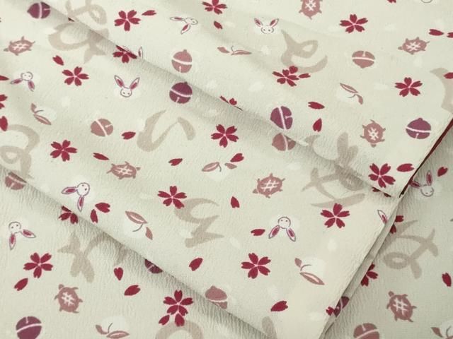 平和屋着物●極上　撫松庵　小紋　いろは唄　うさぎとかめ　洗える着物　逸品　DZAB7004kh6