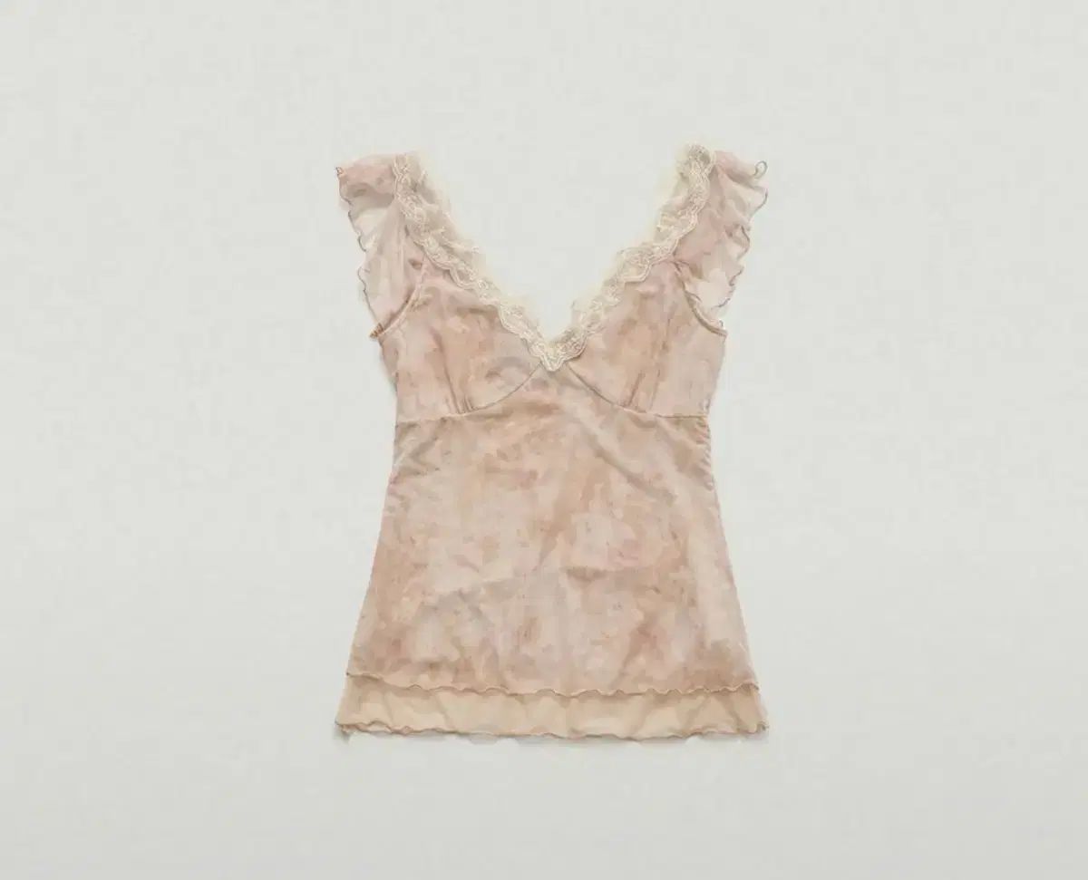 ザ・バーネット Sena Sheer Lace Sleeveless Top_Peach