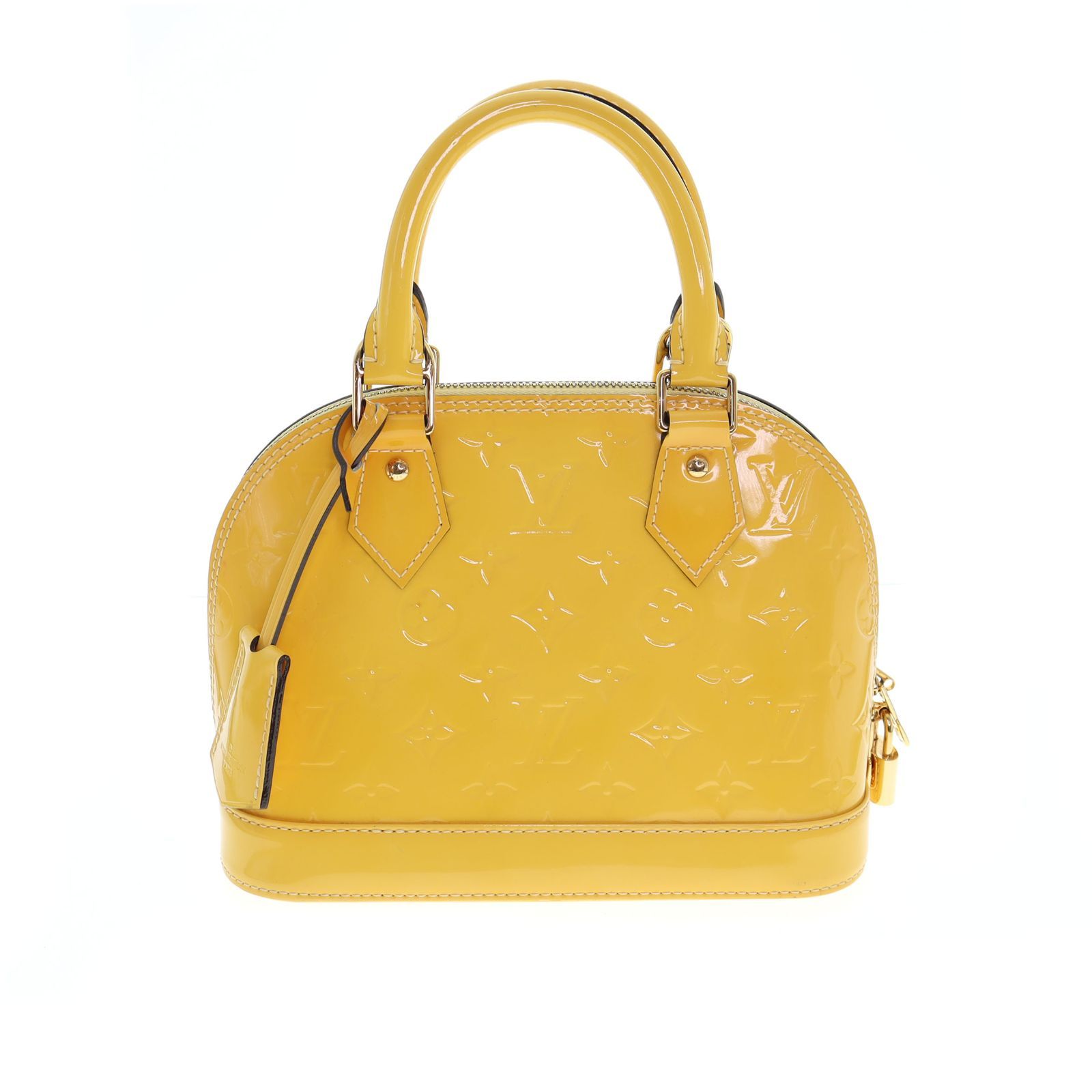 【中古】LOUIS VUITTON ルイヴィトン M91697 アルマBB ヴェルニ ハンドバッグ レディース メンズ バッグ イエロー ブランド