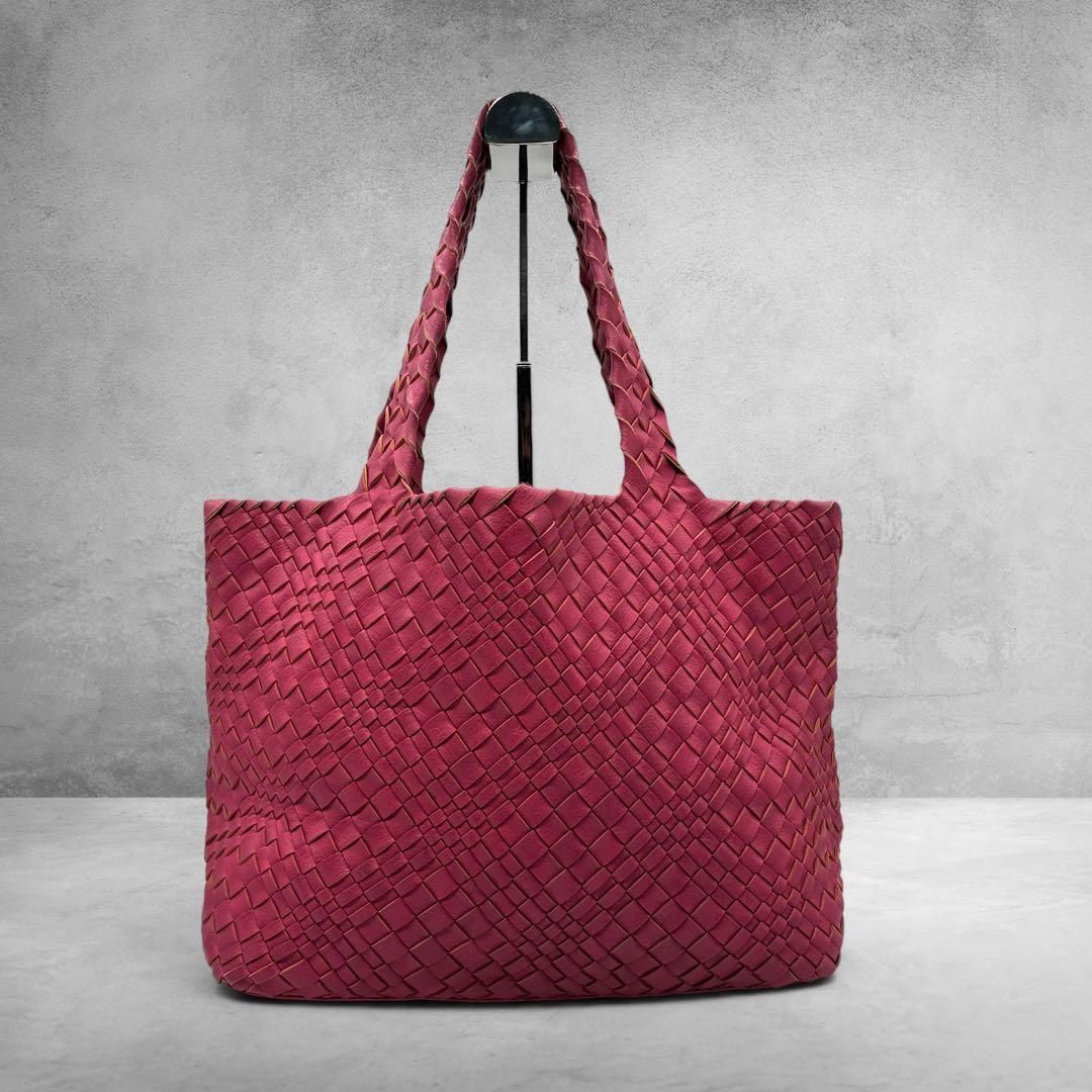 Woven Tote Bag Fuchsia Pink Large 3038