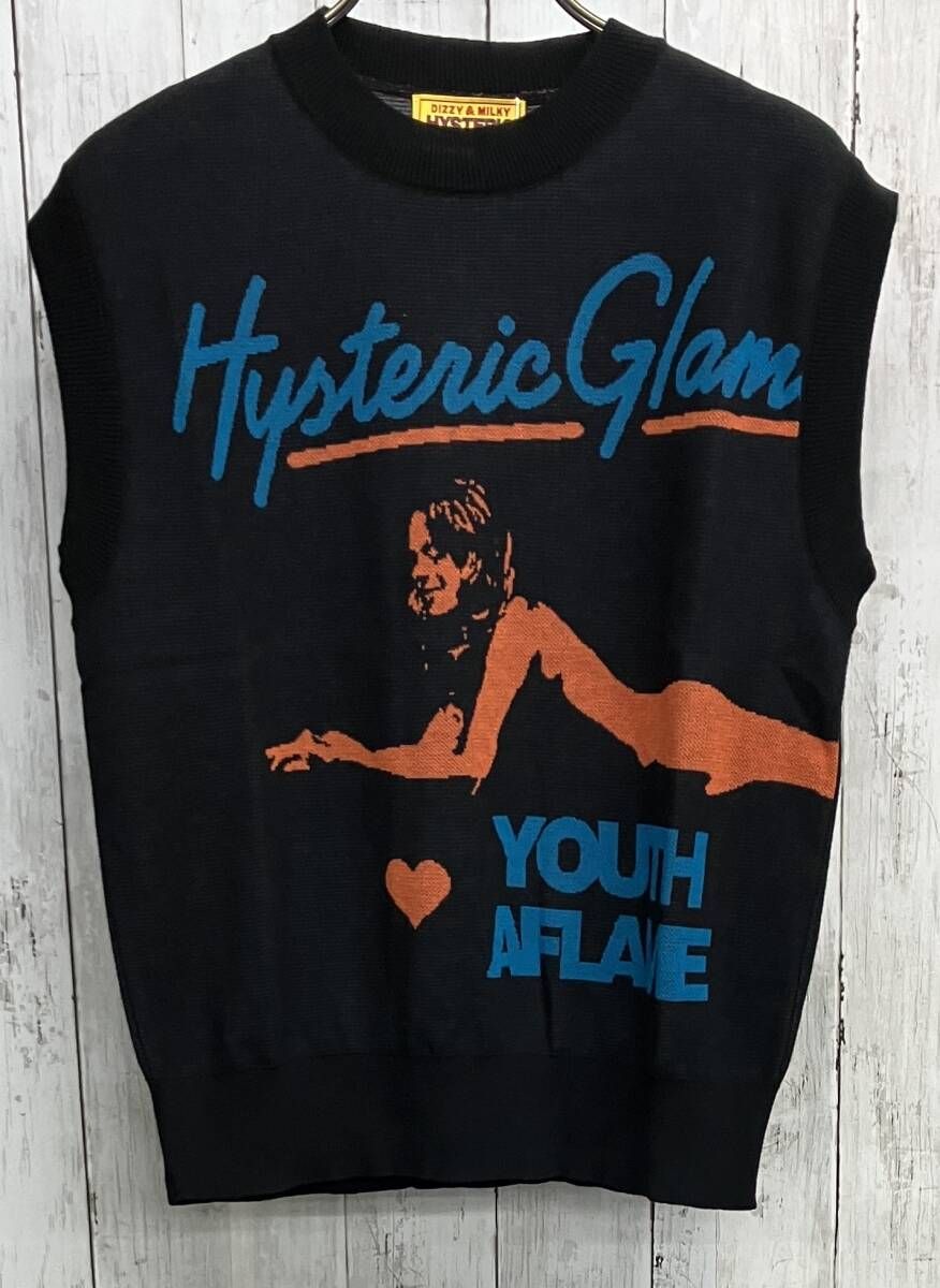 HYSTERIC GLAMOUR ニットベスト ヒステリックグラマー コットンニット ブラック