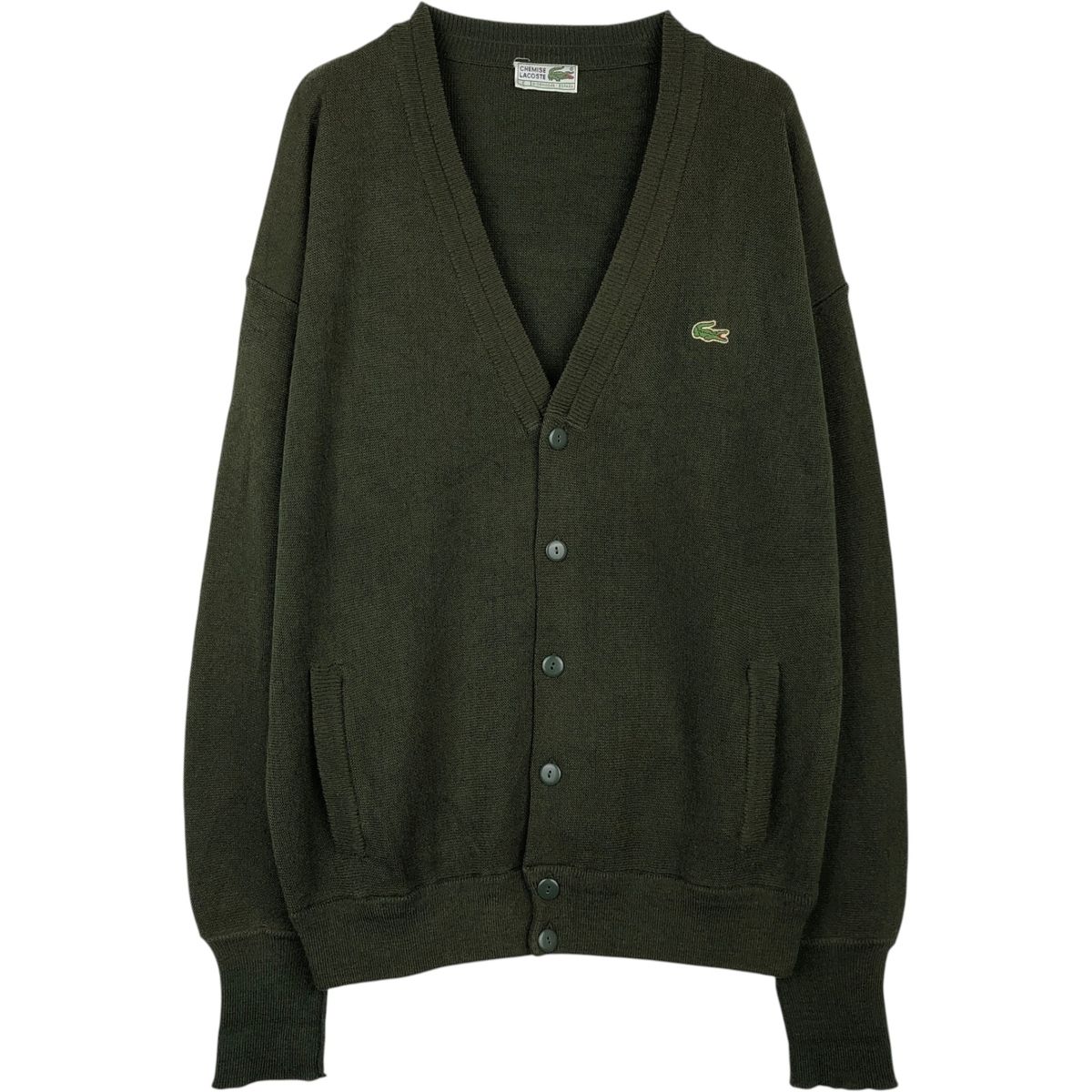 古着 80年代 ラコステ LACOSTE CHEMISE アクリルニットカーディガン スペイン製 メンズXL相当 ヴィンテージ/eaa623490 古着 80年代 ラコステ LACOSTE CHEMISE アクリルニットカーディガン
