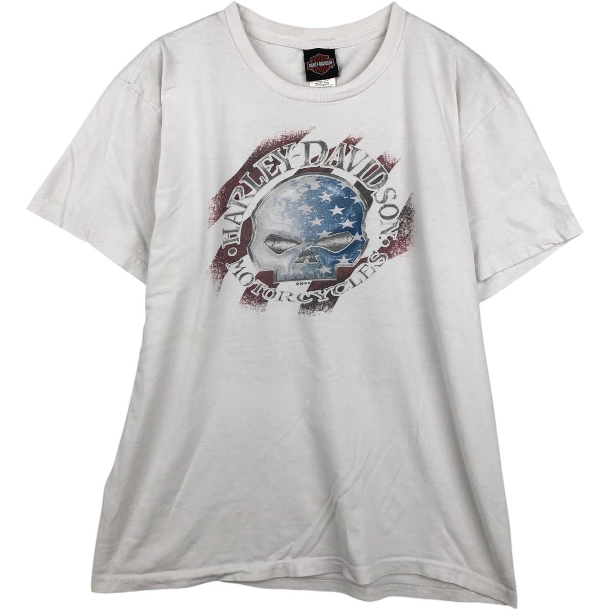 古着 ハーレーダビッドソン Harley-Davidson ドクロ柄 スカル柄 モーターサイクル バイクTシャツ USA製 メンズL相当/eaa648812
