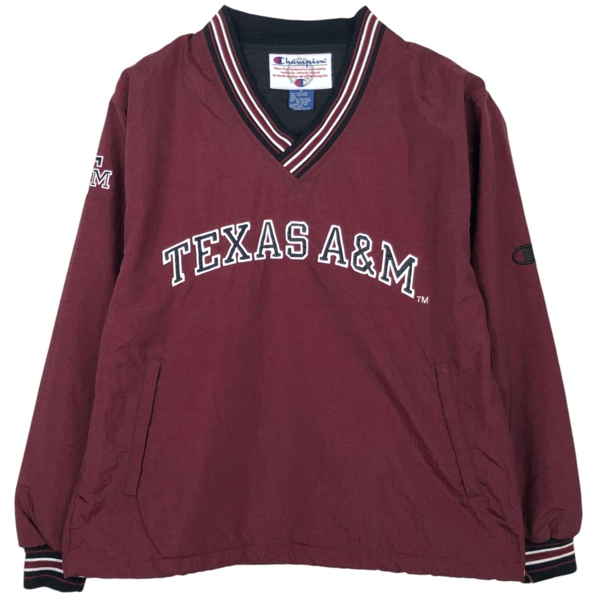 古着 90年代 チャンピオン Champion カレッジ Vネック ナイロンプルオーバー メンズM相当 ヴィンテージ/eaa634405
