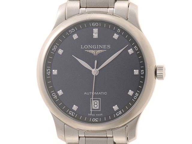 LONGINES ロンジン ウォッチ マスターコレクション【205】 時計 L2.628.4.97.6 腕時計 ステンレススチール ネイビー -刻印 自動巻き ネイビー文字盤 メンズ【中古】