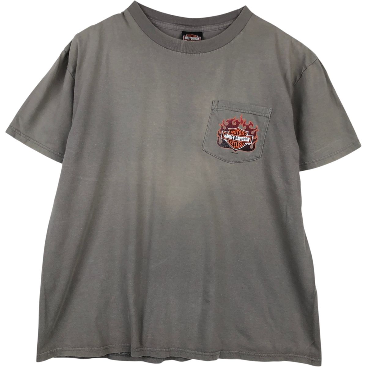 古着 ハーレーダビッドソン Harley-Davidson ピンナップガール ファイヤーパターン モーターサイクル バイクTシャツ/eaa648520