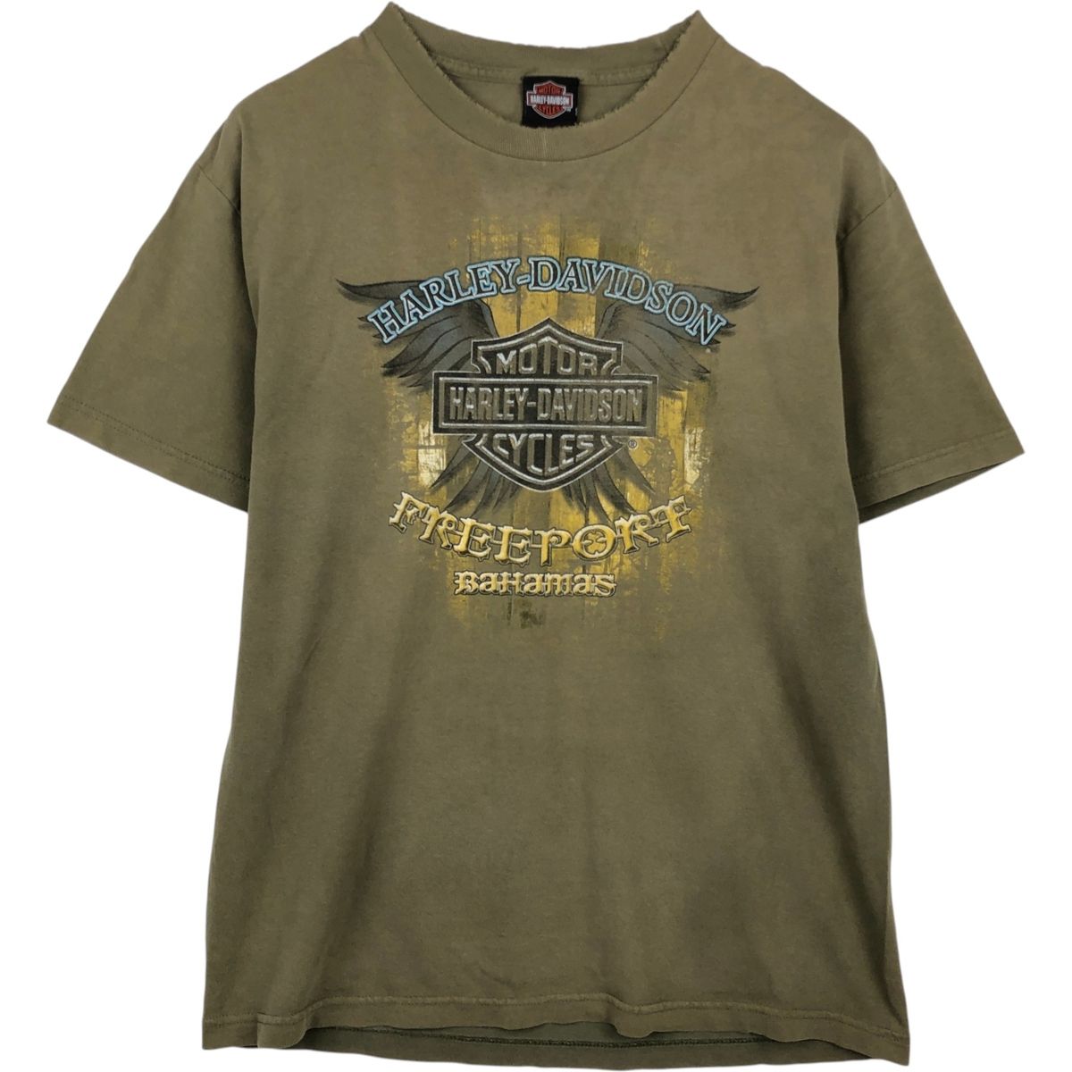 古着 ハーレーダビッドソン Harley-Davidson ドクロ柄 スカル柄 スカルウィング モーターサイクル バイクTシャツ メンズL相当/eaa648522