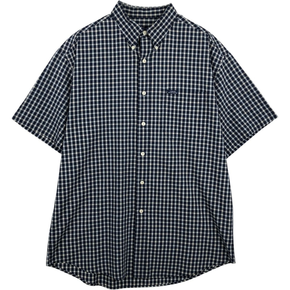 古着 ラルフローレン Ralph Lauren CHAPS チャップス 半袖 ボタンダウン チェックシャツ メンズL相当/eaa648887