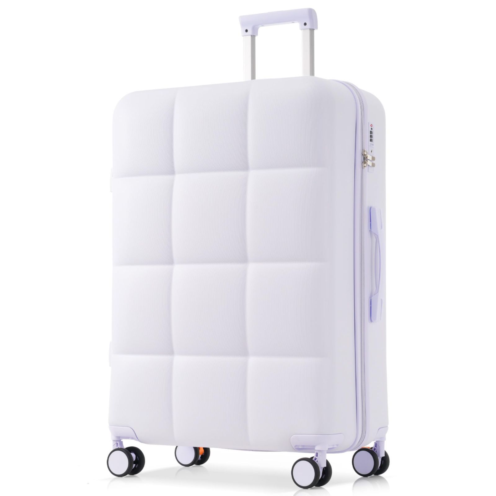 スーツケース キャリーケース 超軽量 大型 静音 キャリーバッグ lサイズ フック機能付き 7泊以上 suitcase 耐衝撃 360度回転 静音ダブルキャスター TSAローク搭載 かわいい おしゃれ 旅行 ビジネス 出張（Lライトパープル ）