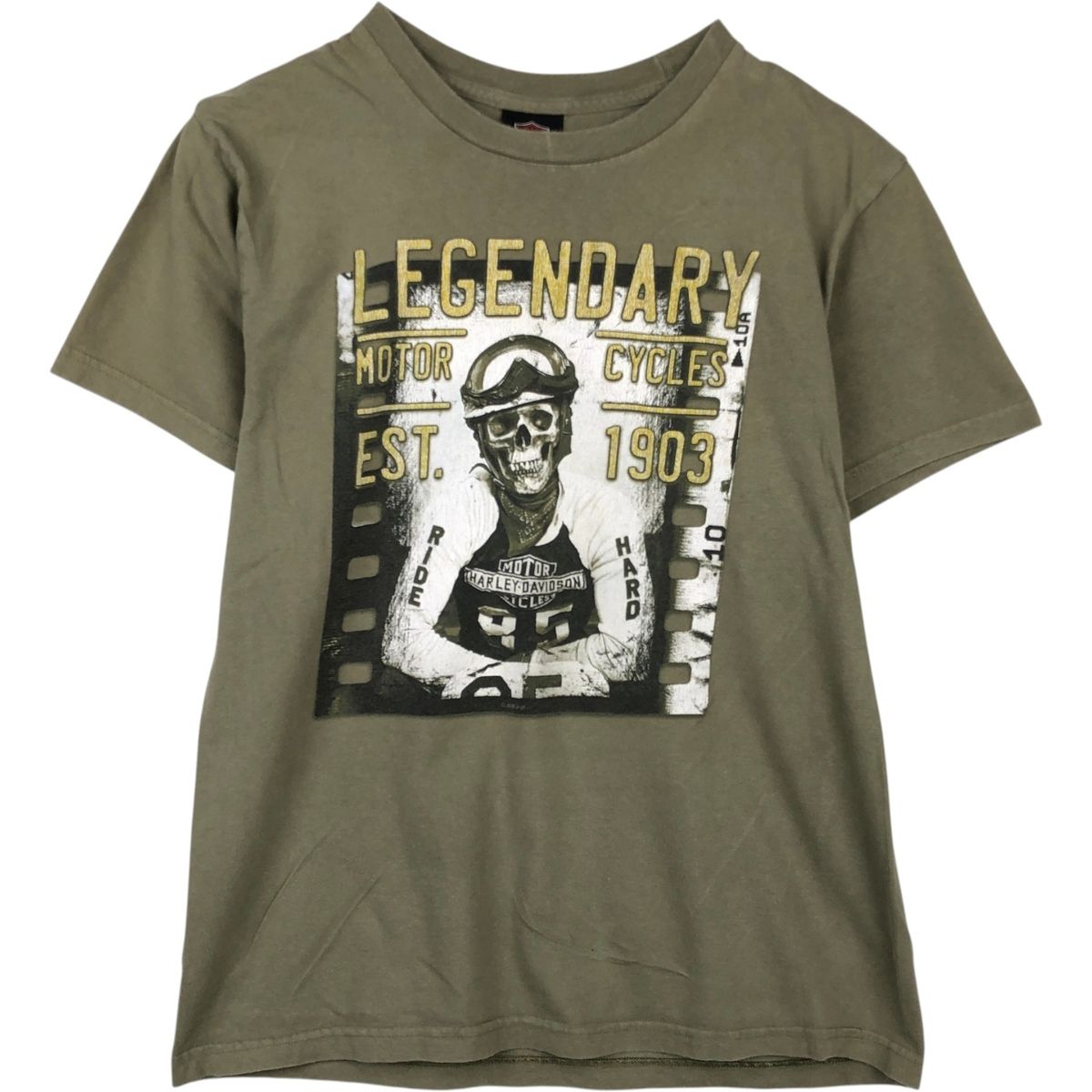 古着 ハーレーダビッドソン Harley-Davidson ドクロ柄 スカル柄 モーターサイクル バイクTシャツ USA製 メンズM相当/eaa648523