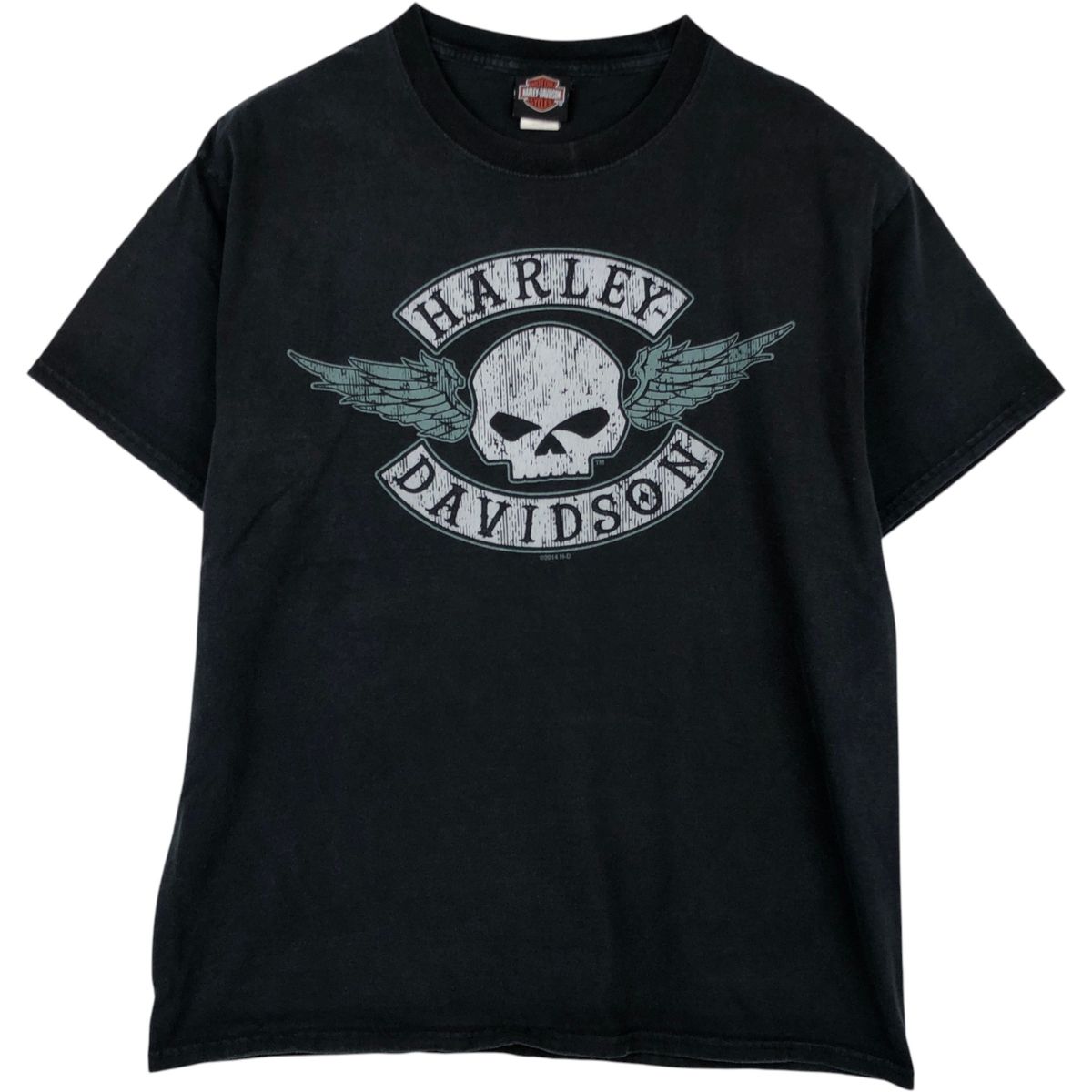 古着 ハーレーダビッドソン Harley-Davidson ドクロ柄 スカル柄 スカルウィング モーターサイクル バイクTシャツ メンズL相当/eaa648541