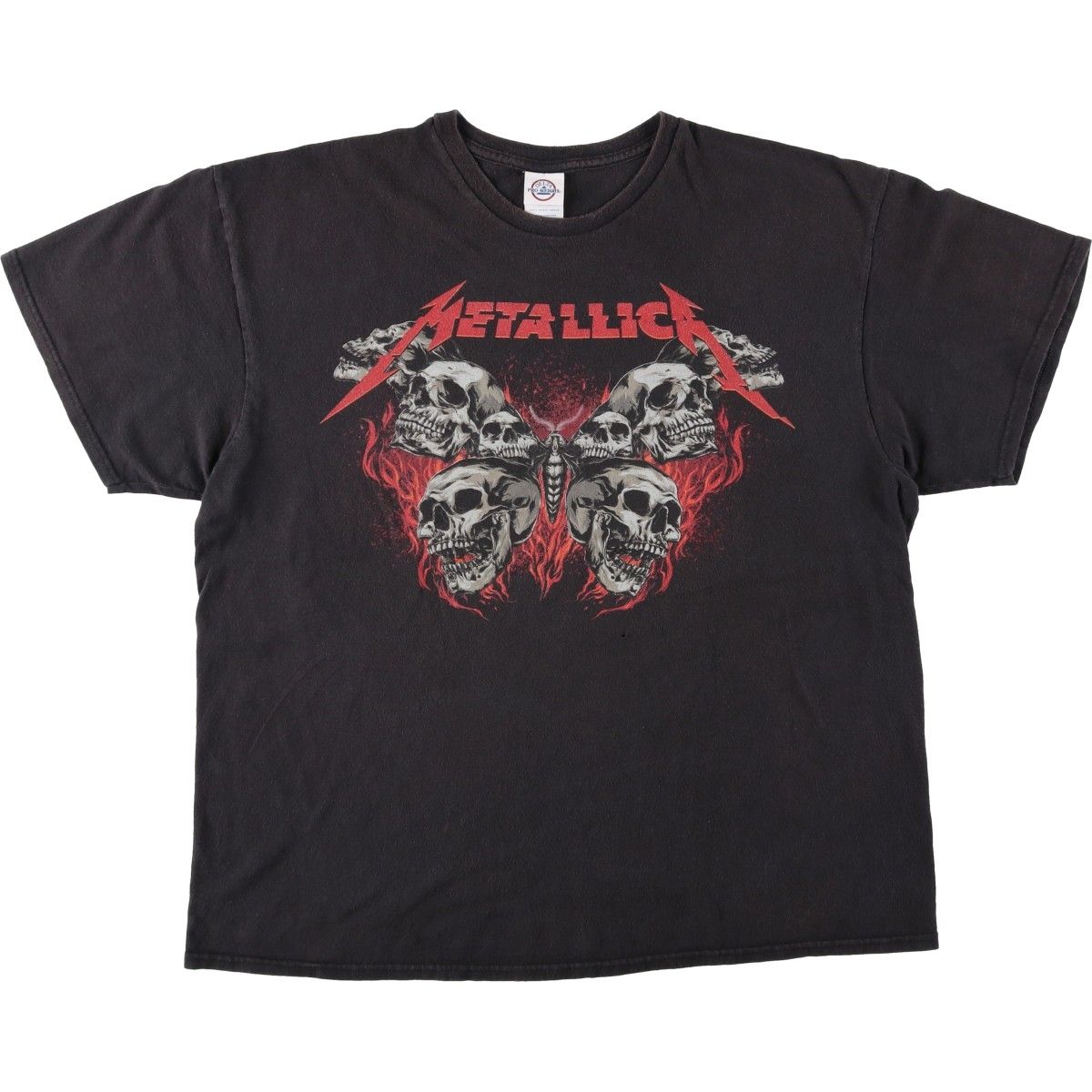 古着 デルタ DELTA PRO WEIGHT METALLICA メタリカ ドクロ柄 スカル柄 ファイヤーパターン バンドTシャツ バンT メンズXL相当/eaa648417