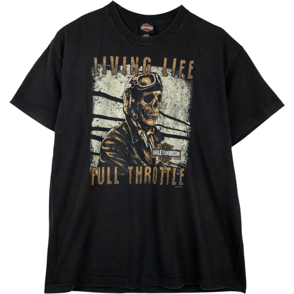 古着 ハーレーダビッドソン Harley-Davidson ドクロ柄 スカル柄 モーターサイクル バイクTシャツ メンズXL相当/eaa648542