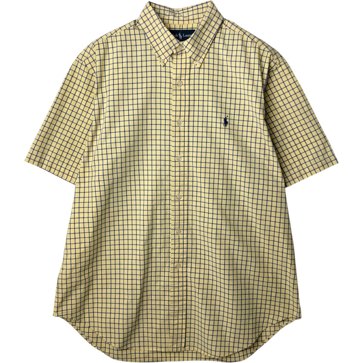 古着 ラルフローレン Ralph Lauren CLASSIC FIT 半袖 ボタンダウン チェックシャツ メンズL相当/eaa641190