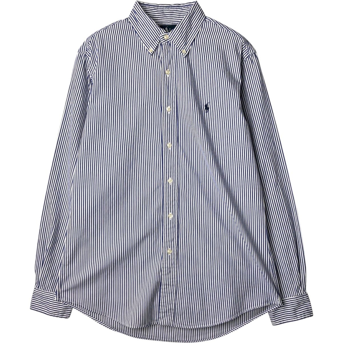 古着 ラルフローレン Ralph Lauren CUSTOM FIT 長袖 ボタンダウンストライプシャツ メンズM相当/eaa649272