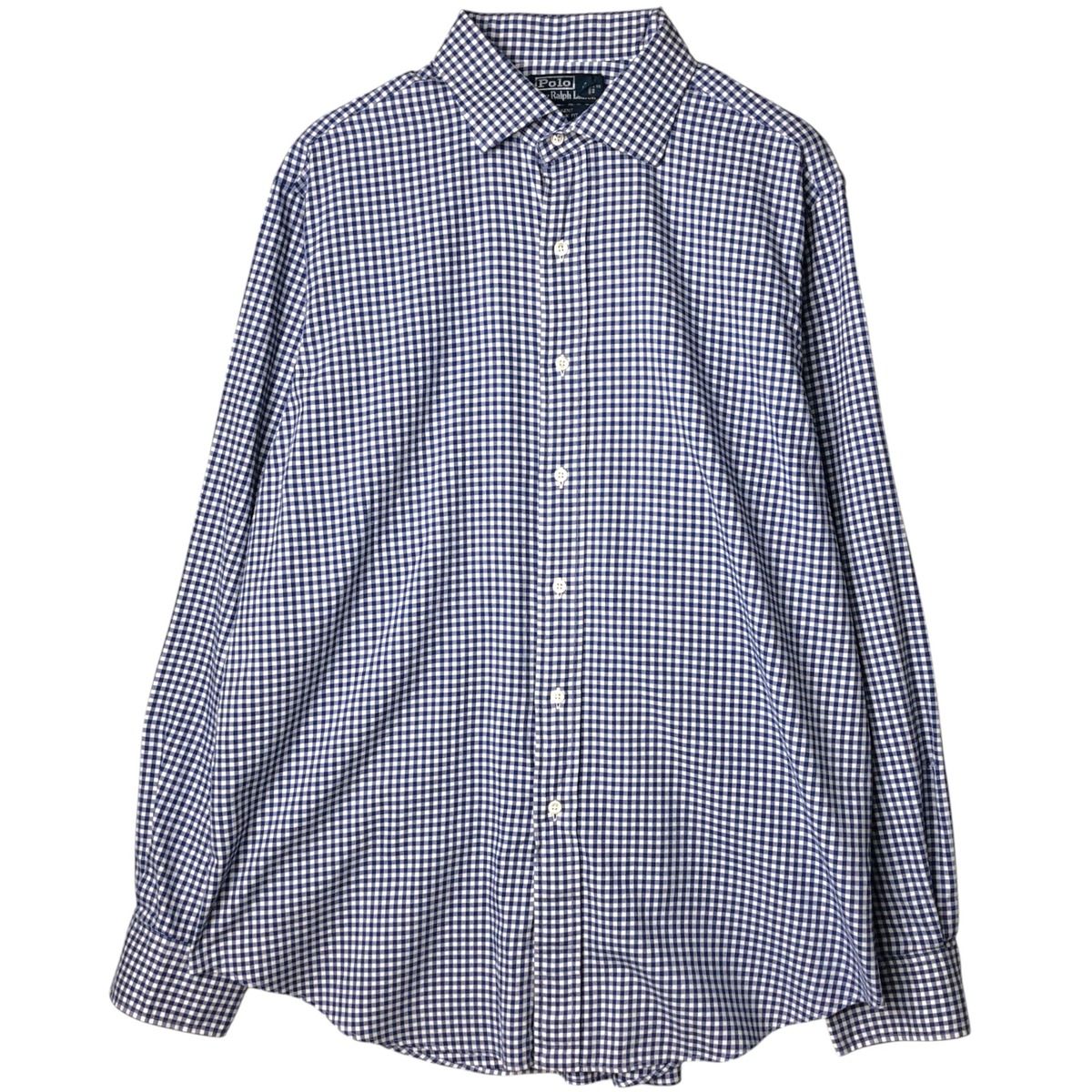 古着 ラルフローレン Ralph Lauren REGENT CLASSIC FIT ギンガムチェック 長袖 コットンチェックシャツ メンズXL相当/eaa649274