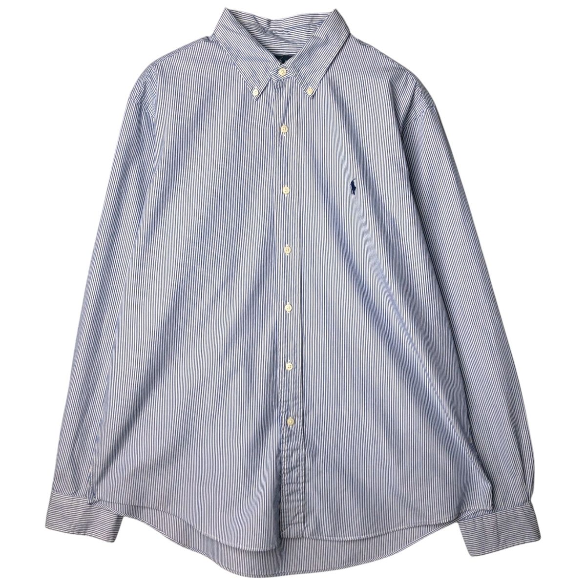 古着 ラルフローレン Ralph Lauren CUSTOM FIT 長袖 ボタンダウンストライプシャツ メンズXL相当/eaa649277