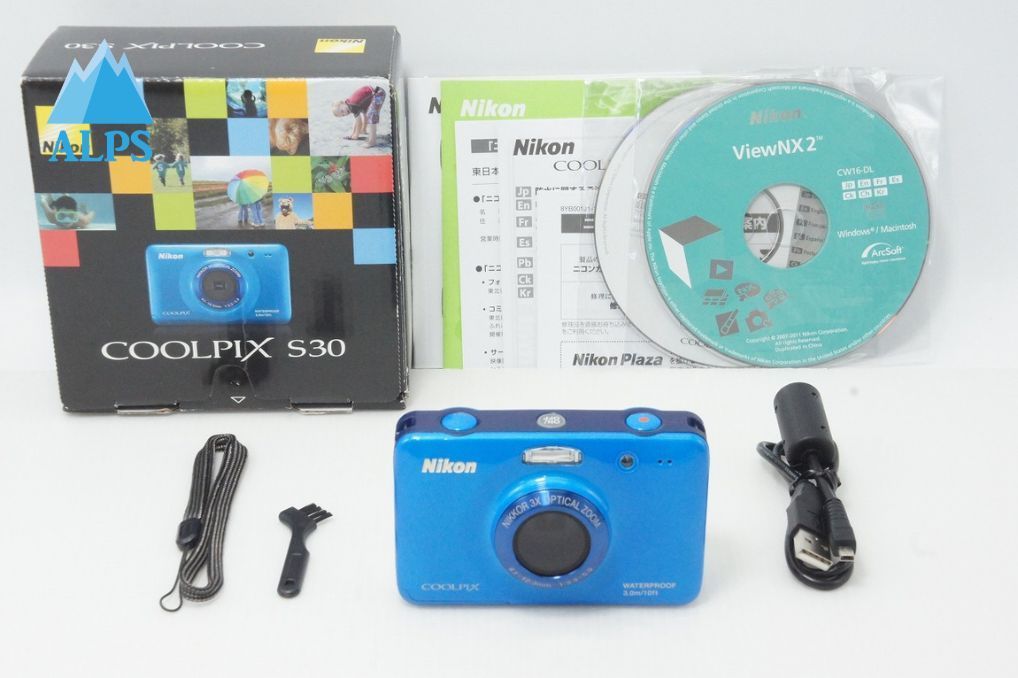 美品 Nikon ニコン COOLPIX S30 コンパクトデジタルカメラ ブルー 元箱付 260610a