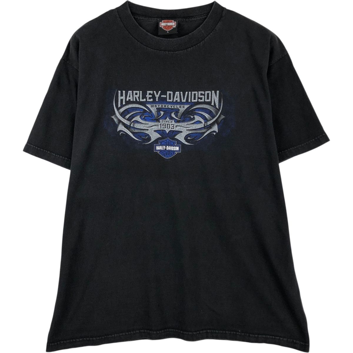 古着 00年代 ハーレーダビッドソン Harley-Davidson 鷲柄 イーグル柄 トライバル モーターサイクル バイクTシャツ USA製/eaa648583