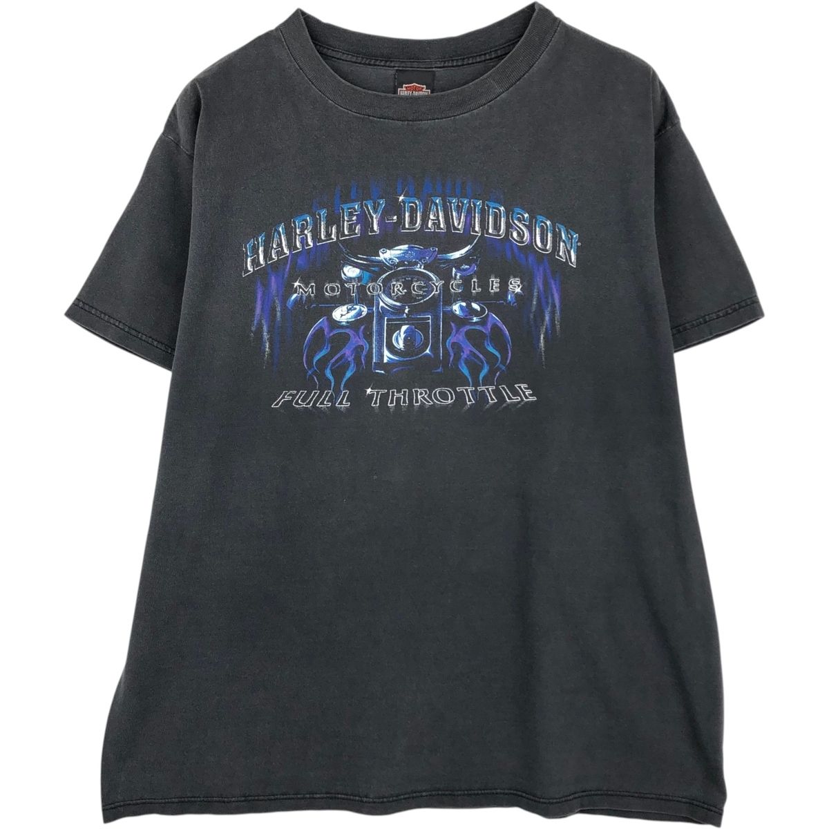 古着 90年代 ハーレーダビッドソン Harley-Davidson ファイヤーパターン ブルーフレイム モーターサイクル バイクTシャツ USA製/eaa648601