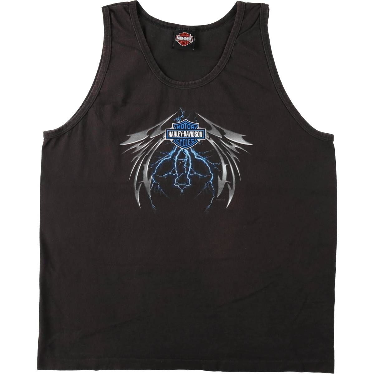 古着 00年代 ハーレーダビッドソン Harley-Davidson トライバル サンダー ノースリーブ モーターサイクル バイクTシャツ/eaa648576