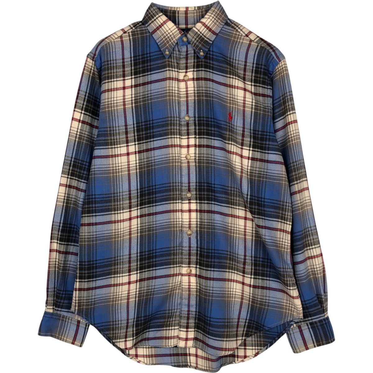 古着 ラルフローレン Ralph Lauren CLASSIC FIT 長袖 ボタンダウン ライトネルチェックシャツ メンズM相当/eaa649298