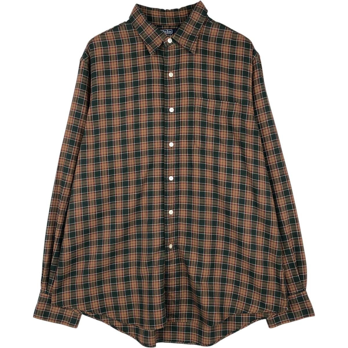 古着 ラルフローレン Ralph Lauren POLO by Ralph Lauren 長袖 ライトネルチェックシャツ メンズXL相当/eaa649299