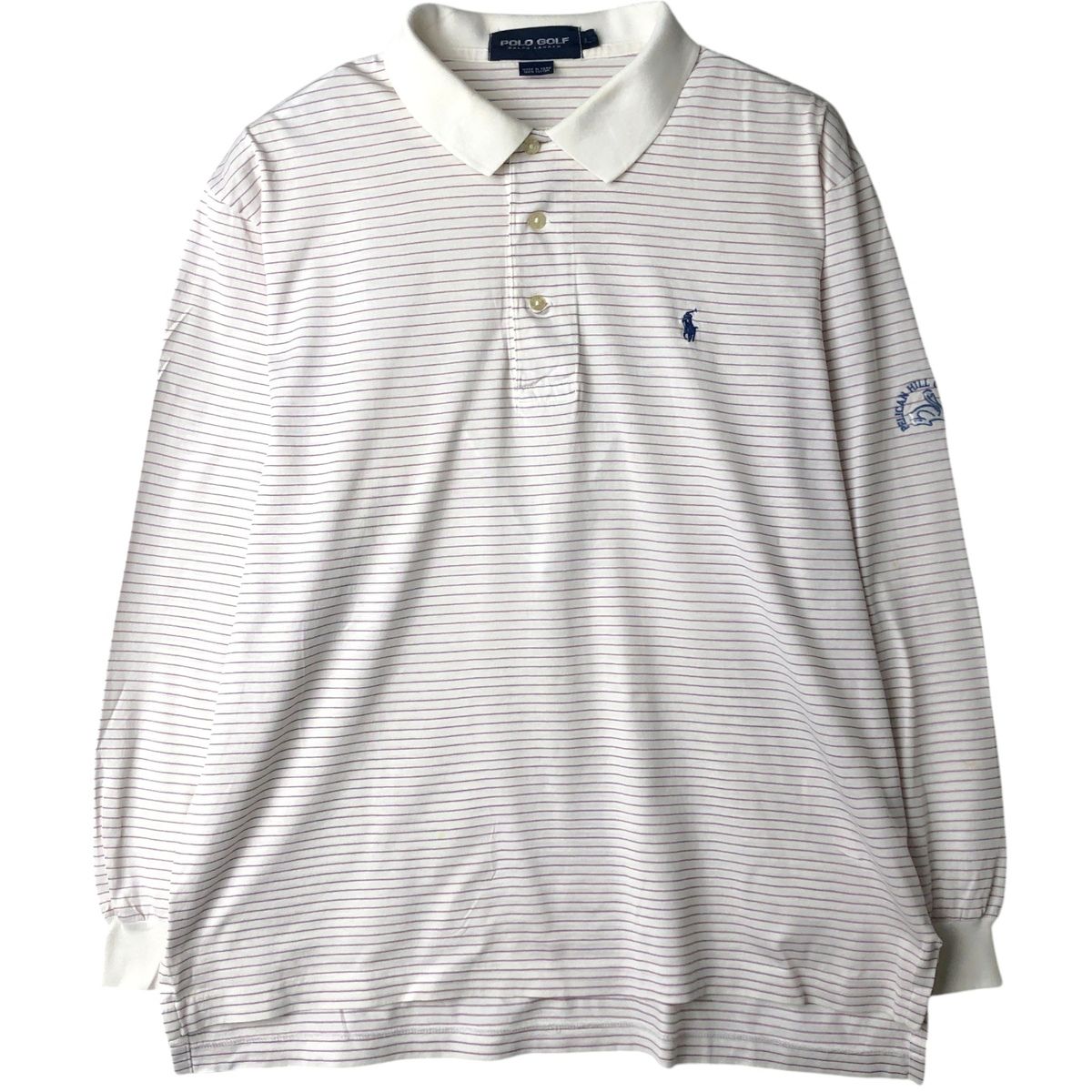 古着 ラルフローレン Ralph Lauren POLO GOLF ポロゴルフ 半袖 ボーダー ポロシャツ メンズL相当/eaa648978