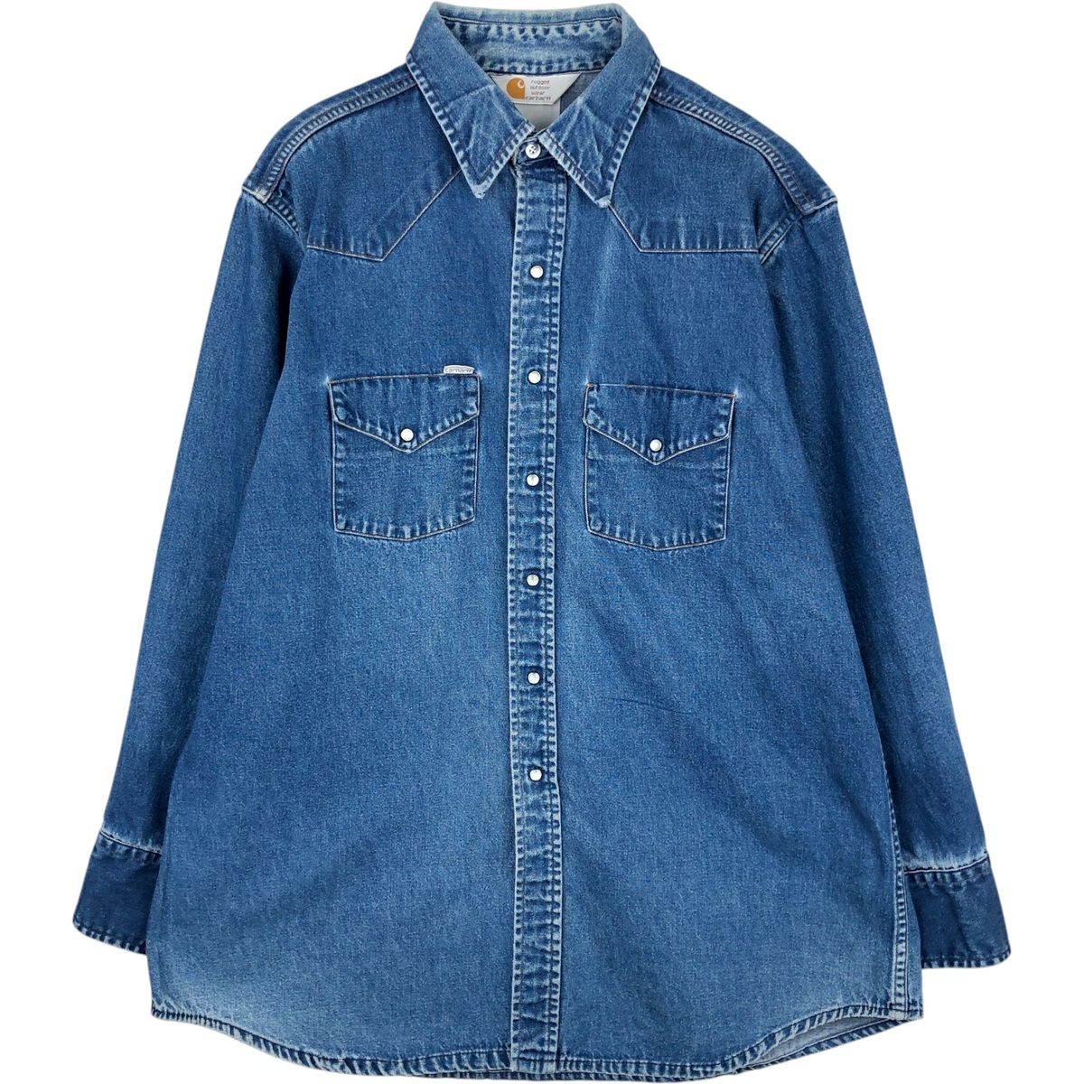 古着 カーハート Carhartt 無地 長袖 ウエスタンシャツ メンズXL相当/eaa649021