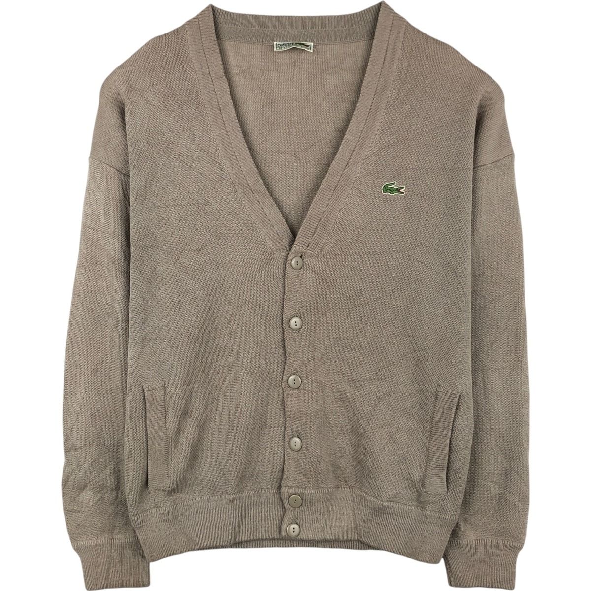 古着 80年代 ラコステ LACOSTE CHEMISE フレンチラコステ アクリルニットカーディガン スペイン製 メンズM相当 ヴィンテージ/eaa623804