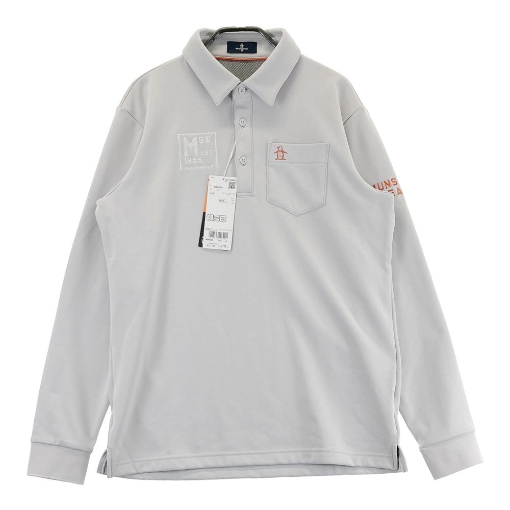 サイズ：M MUNSING WEAR マンシングウェア 長袖ポロシャツ グレー系 [240101713304] ゴルフウェア メンズ ストスト