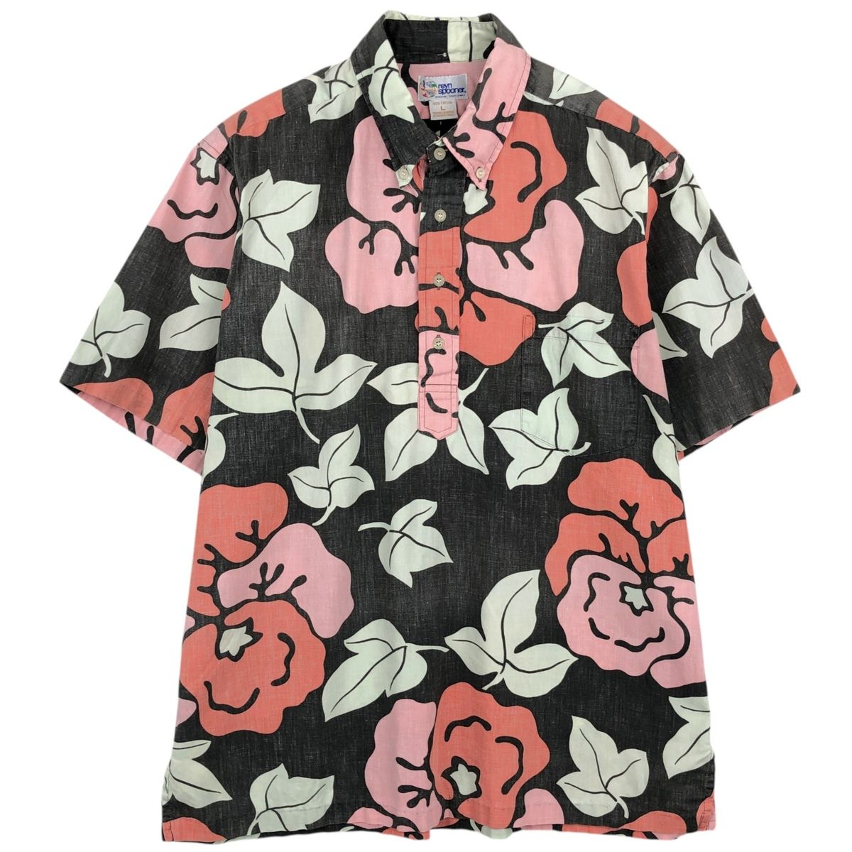 古着 90年代 レインスプーナー REYNSPOONER 水着タグ ビキニタグ 花柄 総柄 ボタンダウン ハワイアンアロハシャツ/eaa641591