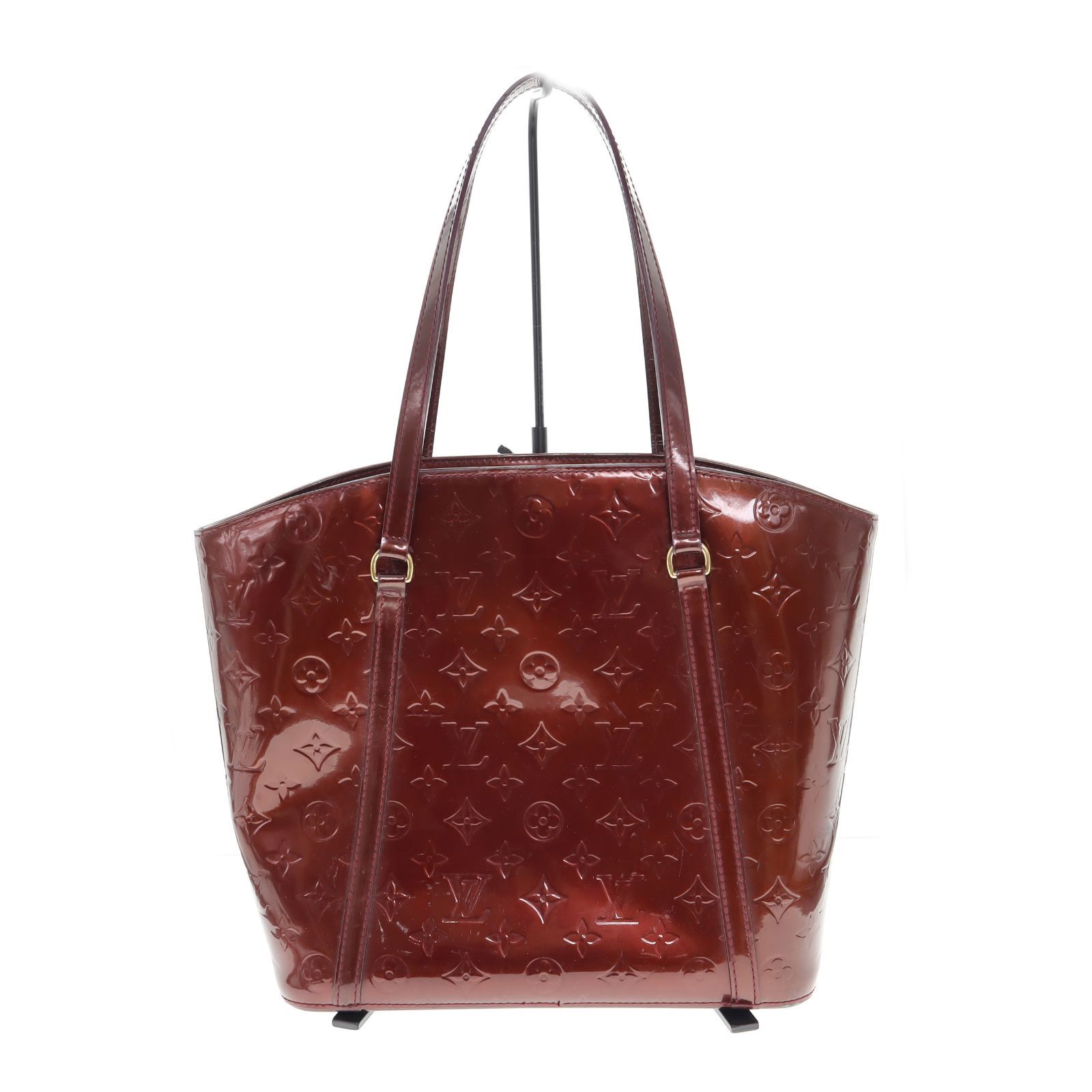 【中古】LOUIS VUITTON ルイヴィトン M91566 アヴァロンGM ヴェルニ トートバッグ レディース メンズ バッグ アマラント ブラウン ブランド