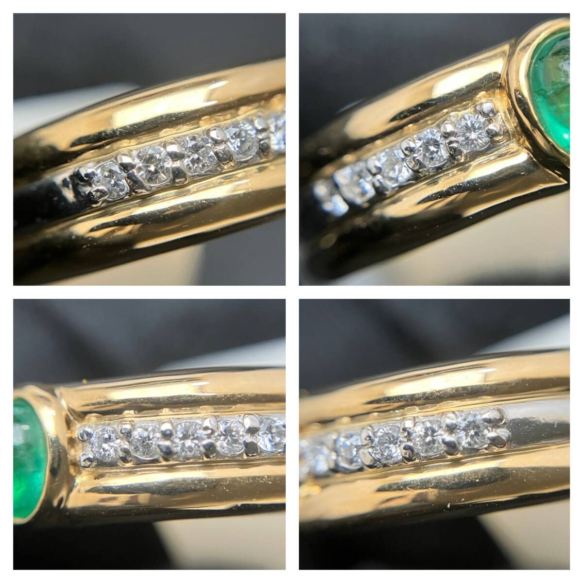 鑑別カード付 新品仕上済 天然エメラルド0.40ct 天然ダイヤモンド0.10