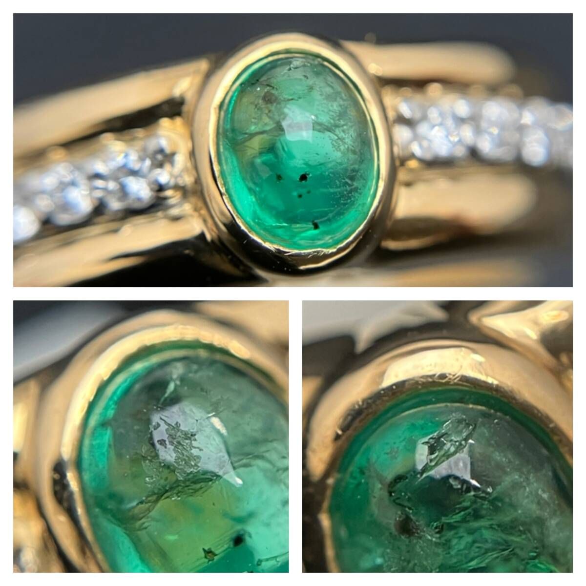 プラチナ900 一級品　天然エメラルド　リング　鑑別カード 鑑別カード付 新品仕上済 天然エメラルド0.40ct 天然ダイヤモンド0.10