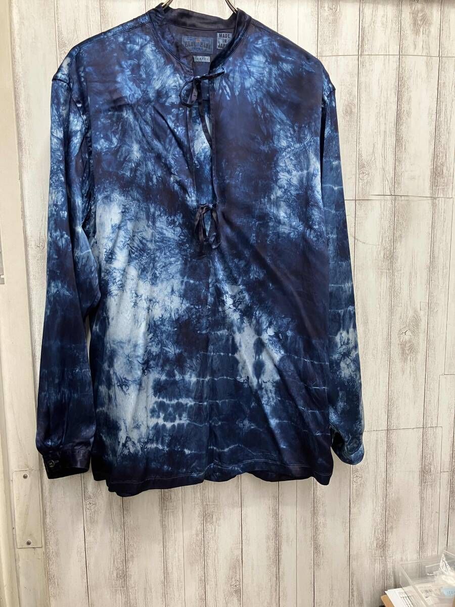 BLUE BLUE/長袖シャツ／インディゴカサネシボリ スキッパーシャツ