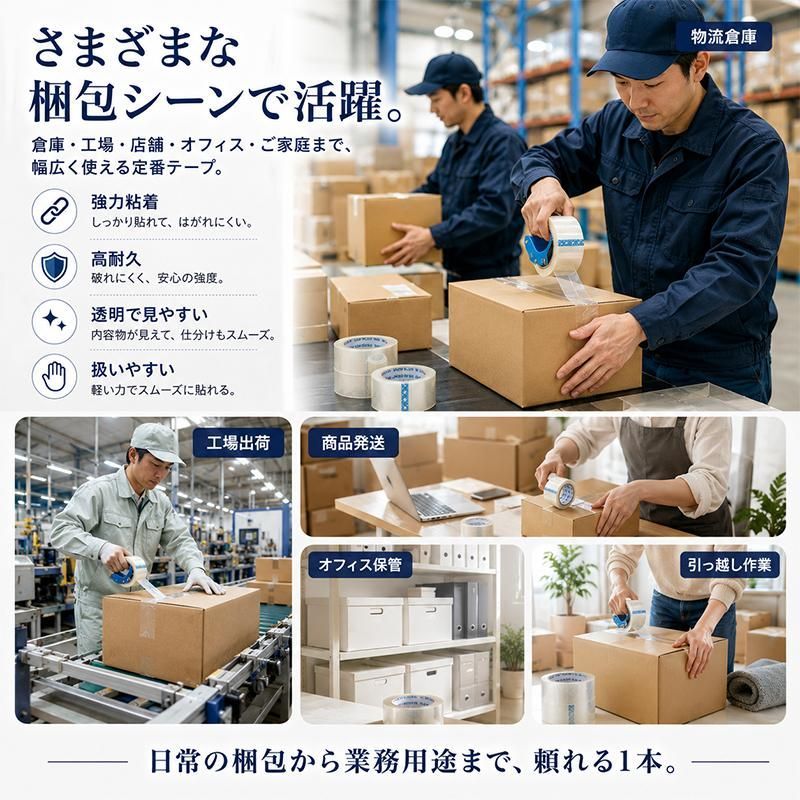 梱包テープ 54巻50mm×100m BOPPテープ 梱包用テープ - メルカリ
