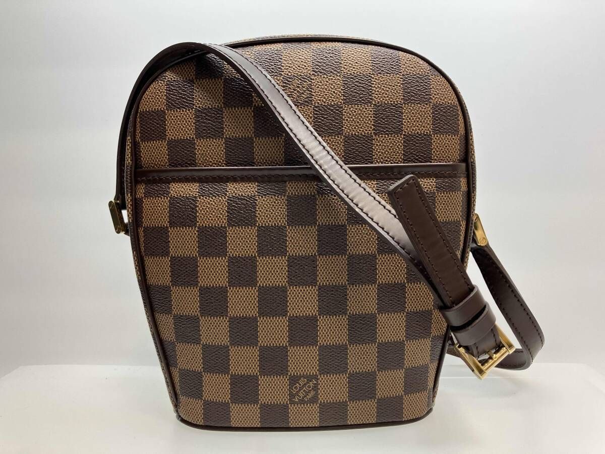 LOUIS VUITTON ルイヴィトン ダミエ イパネマPM N51294 ショルダーバッグ ブラウン ゴールド金具 クロスボディ 斜めがけ