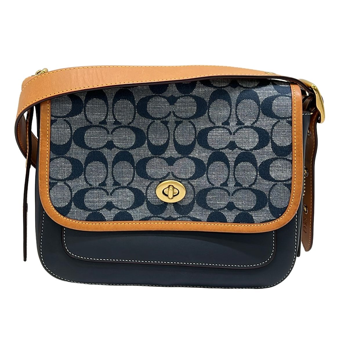 COACH(コーチ) ショルダーバッグ ランブラー クロスボディ 3689 ライトブルー×ダークネイビー レザー