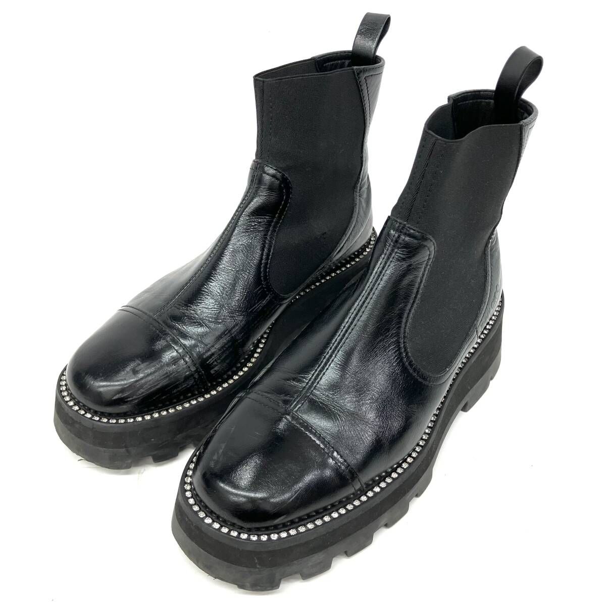 JIMMY CHOO ジミーチュウ CLAYTON サイドゴアブーツ ブラック サイズ38