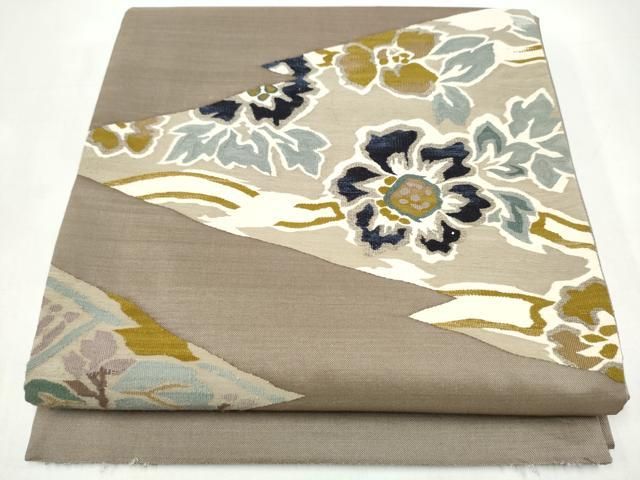 平和屋着物●太鼓柄袋帯　すくい織　舞花文　正絹　逸品　CABI8989hy