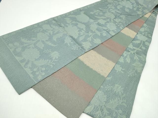 平和屋着物●両面　全通柄袋帯　更紗花文　正絹　逸品　CABI8993hy