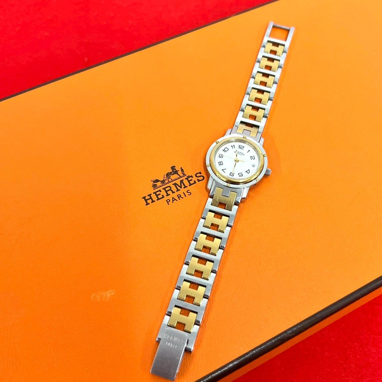 稼働品 極 美品 HERMES エルメス ヴィンテージ クリッパー ステンレス