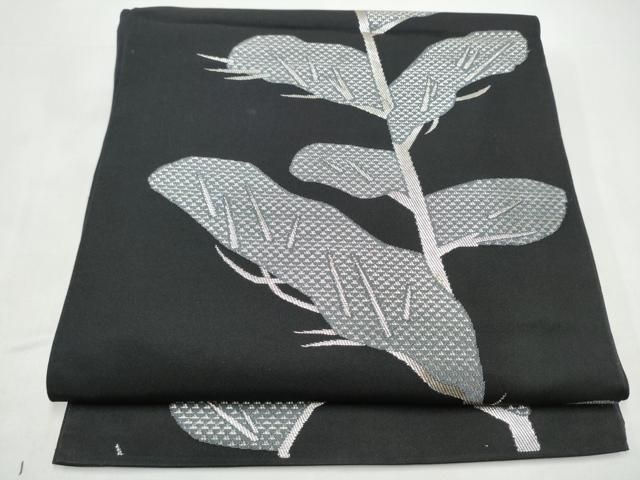 平和屋着物●桝屋高尾　六通柄袋帯　枝葉文　銀糸　正絹　逸品　CABI9020hy 30,420円