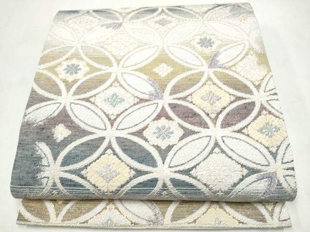平和屋着物●両面　全通柄袋帯　作家物　輪奈織　七宝花文　金糸　正絹　逸品　CABI9071hy 27,040円