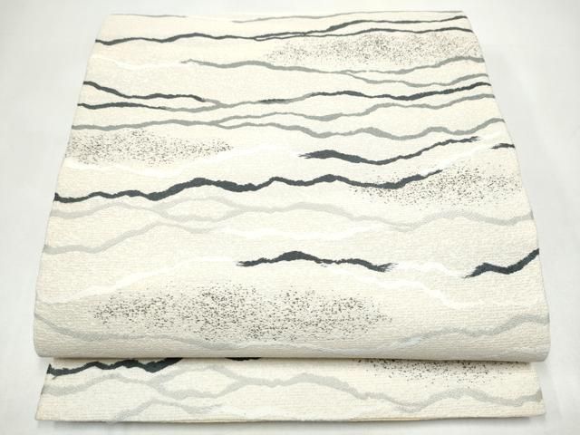 平和屋着物●六通柄袋帯　霞文　正絹　逸品　CABI9074hy