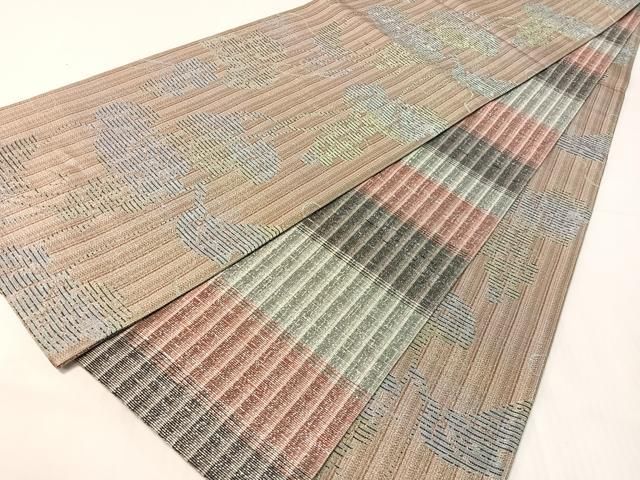 平和屋着物●両面　全通柄袋帯　葡萄蔦の葉文　正絹　逸品　未使用　CABJ0477vp