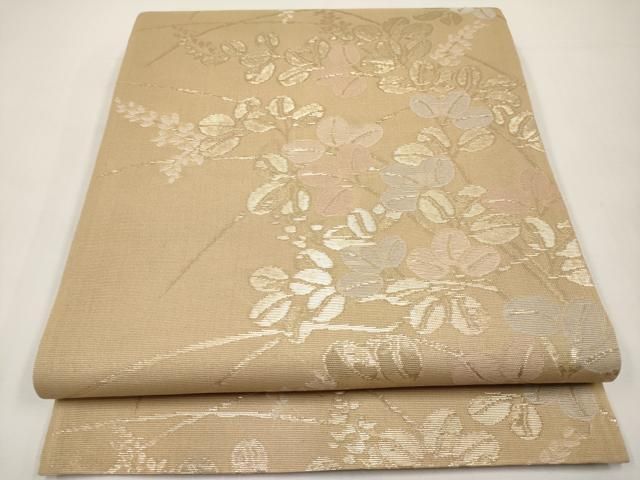 平和屋着物＊夏物　六通柄袋帯　萩文　金糸　正絹　逸品　CABI8630tx