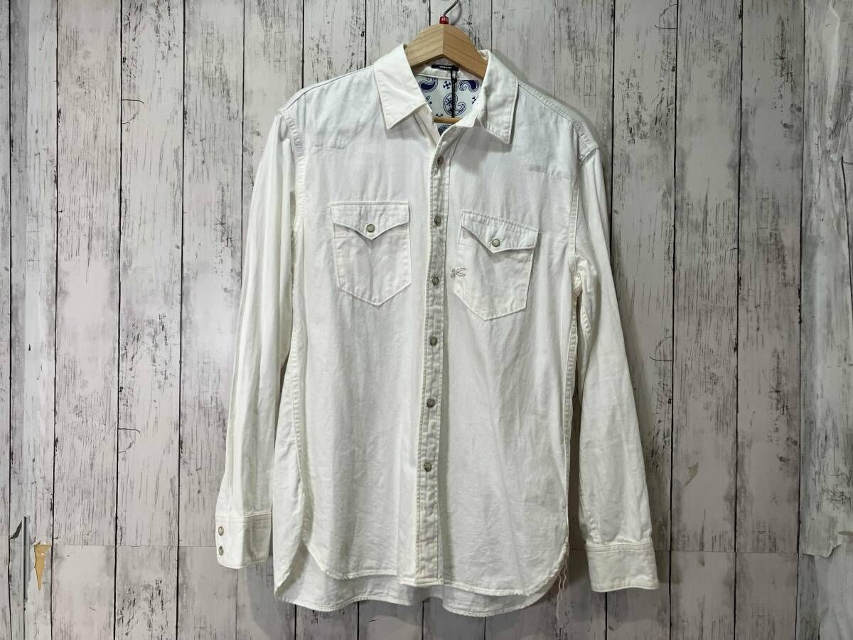 DENHAM Paul SHIRT／ホワイト／01-22-03-40-010 長袖シャツ デンハム Paul Shirt