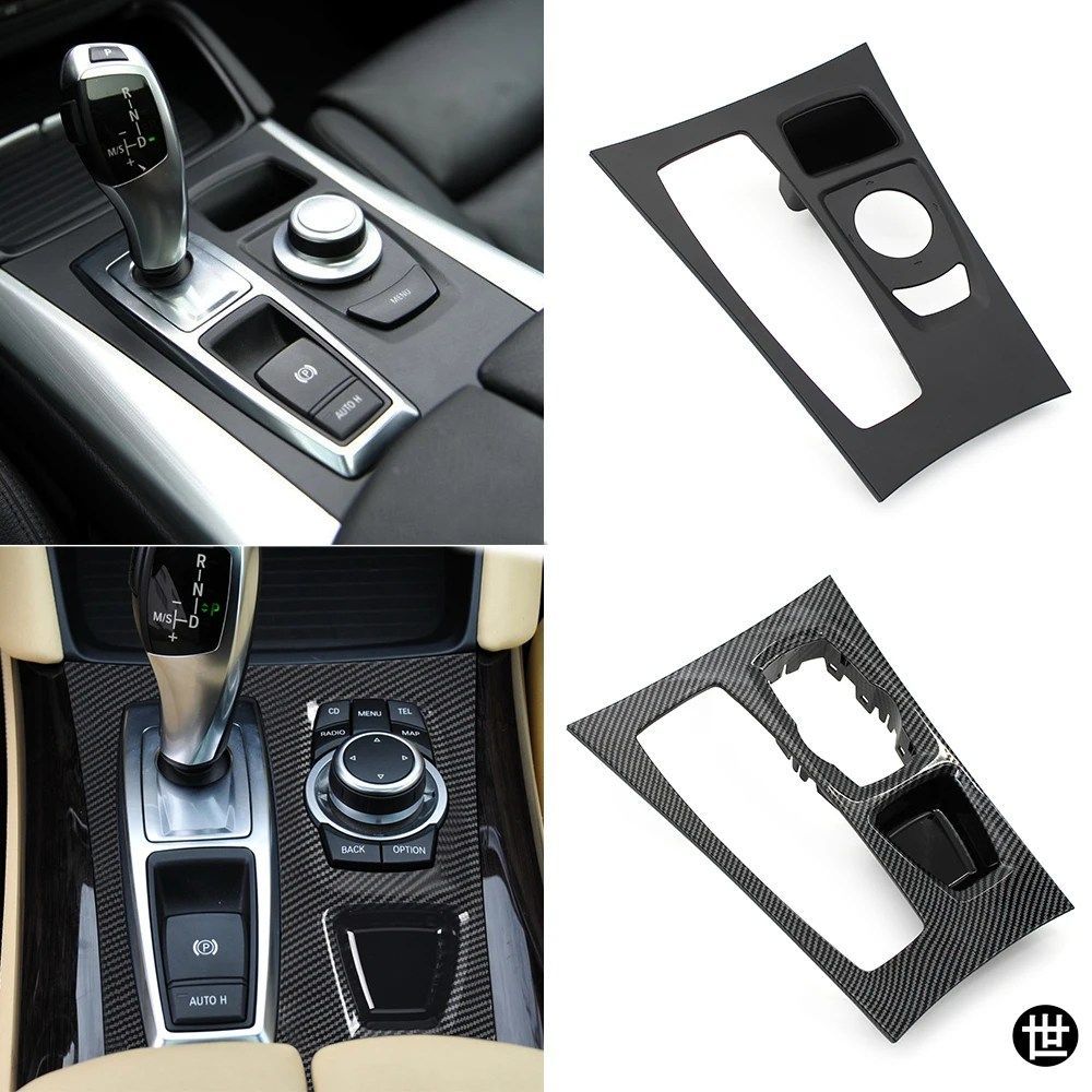 左ハンドル車用センターコンソールギアボックスシフトカバーパネルトリム BMW X5 X6 E70 E71 E72 2007-2013 51166954947 51169164485